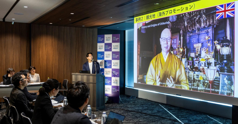 早見氏は具体的な事例として、四国のお寺の住職による日本語の説明を英語にし、自らの声のように再現できていると紹介した